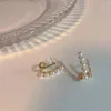 Kolczyki stadnorskie Koreańska symulacja mody Pearl podwójna osobowość świeża impreza biżuteria panie