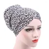 Etniska kläder 2023 Tryckfärg Rika Small Floral Turban Hat Leopard Family Pullover Sunscreen Windproof Cotton Back Bun Head