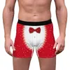Onderbroek muyogrt kerstheren ondergoed bokser 2023 spandex homme print 3d boksershorts boksers slipje mannelijk plus maat