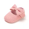 Premiers marcheurs tricoté nœud papillon bébé chaussures coton né enfant en bas âge semelle souple antidérapant printemps automne bébé fille pour enfants