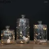 Storage Bottles Tall Glass Candy Jar European Style Transparent Bottle With Lid Decorative Wedding Decoration Container