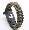 bracelet de cordon de parachute portable Camping en plein air multifonctions Bracelets Mens 550 Paracord Bracelet avec sifflet hameçon kit d'appâts