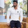 Homens de pólo de pólo de pólo de pólo de pólo masculino Men plus size botão de outono de manga longa camisas casuais masculinas