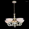 Lampes suspendues lustre multiple rustique en alliage de fer forgé double aspiration suspendue salon chambre lampe Restaura ZX85