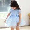 Robes d'été pour filles, en maille de coton, couleur unie, vêtements pour enfants, Style de fête, 21 ans