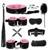 Beauty Items 10 Pcs Bondage Restraint sexy Toys Handcuffs Whips Nipple Clams BDSM for Couples S&M Fetish Slave Spanking Erotic Games