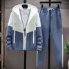 Gym odzież 1 zestaw płaszczy spodni Kaptura Aktywne odzież Kieszenie z kapturem sznurka bluzy bluzy spodnie kurtki do codziennego zużycia