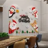 Adesivi murali 3d acrilico negozio di Natale decorazione della finestra di vetro disposizione della scena tridimensionale Babbo Natale Pegatinas De Pared