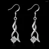 Dangle Earrings High Quality 925 Sterling Silver Fashion Jewelry Elegant Woman Crystal Drop Christmas Gifts