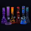 Glow In The Dark Beaker Bong 11 Inch 5mm New Design Glass Water Pipe Cool Hand Painting Colorful Oil Dab Rig