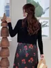 Dames breisels vrouwen vest kleding korte viscose Franse parels knop zoete solide v-neck breien bovenkleding voorjaar herfst herfst