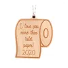 Christmas Decorations Decoration Toilet Paper Crisis Novelty Decor Tree Hanging Pendant Wooden Home