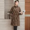 Women's Fur Mink Coat Women Winter Double-faced Jacket Faux Overcoat Long Tops Chamois Lining Outerwear Female Oversize Coats