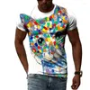 Heren t shirts 3D print dieren shirt zomer mode o-neck heren tops grappige casual korte mouw schattige stijl tee size xs-6xl heren
