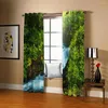 Cortinas opacas 3D personalizadas para sala de estar, dormitorio, cocina, montaña, cascada, paisaje, decoración del hogar