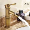 Bathroom Sink Faucets European Antique Faucet Brass Basin Tap Tall Bamboo Cold Water Kitchen Outdoor Garden Taps Grifo Lavabo