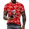 T-shirt da uomo New T-shirt natalizia per uomo 3d Babbo Natale divertente Top manica corta T-shirt da uomo T-shirt oversize Uomo Abbigliamento natalizio Ropa Hombre T230103