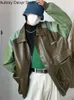 女性Sレザーフェイク韓国のファッションジャケット女性ウィンターストリートウェアウォームバイカージッパービンテージシックパッチワークルーズハラジュクコート221231