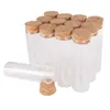 Bouteilles de stockage 24 pièces 50 ml/70 ml/90 ml Tubes à essai en verre Transparent avec bouchon en liège pour faveurs de mariage 3 tailles u-pick