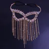 Festive Versatile Exaggerate Tassel Eye Mask Sexy Super Shiny Halloween Masquerade Party Mask Women's Accessories