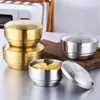 Bowls 1PC 304 Stainless Steel Double Rice Bowl With Lid Soup Steamed Anti-Scalding Child Small Korean Cuisine