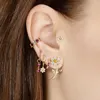 Stud Earrings Fashion Multicolor Crystal CZ Flower For Women Gold Plated Leaf Statement Blossoms Female Jewelry