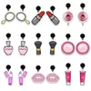 Stud Earrings Cosmetic Lipstick Printing Resin Pendant Black Cartoon Ladies Gifts Children