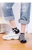 Femmes chaussettes Funky Harajuku damier géométrique à carreaux bas Tube court Hip Hop coton Streetwear équipage cheville filles Sox