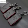 Ny design av läderbilsnyckelöverdrag för Renault Kadjar Captur Clio Megane 2 3 4 RS Koleos Logan Scenic Card Case Keychain Nyckelfall