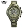 Good news Winner men automatic watch New vintage bronze mechanical watch 10M waterproof stainless steel business watch296H