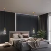 Pendelleuchten Kristall-LED-Lampe Nordic Luxus Messing Esszimmer Bar Küche Hängeleuchte Schlafzimmer Nachttisch Hängeleuchten