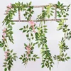 Decorative Flowers 2m Artificial Wisteria Vine Garland Plants Outdoor Home Trailing Flower Fake Hanging Wall Decor