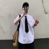 Mäns casual skjortor japansk stil herrar sommar shortsleeve godis färg college för manlig man outkläder klädmode topp