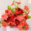 Decorative Flowers Silk Camellia Bud Pink Artificial Flower Bundle DIY Home Living Room Wedding Scene Decoration