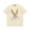 Magliette da uomo firmate primavera nuova maglietta cartone animato coniglio girocollo manica corta top moda coppia QU3G