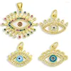 Pendant Necklaces OCESRIO Mini CZ Enamel Turkish Greek Eye Pendants Jewelry Making Gold Plated Brass Supplies For Pdta513