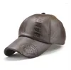 Ball Caps Men Vintage Regulowana skórzana czapka baseballowa zwykła sporty na zewnątrz solidny niski profil hat taty