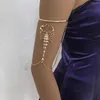 Pulseras de eslabones Anillo de brazo de escorpión para mujer con diamantes de imitación Personalidad Diseño creativo Estilo gótico Joyería de mano geométrica vintage para mujer