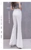 Pantalon femme industrie lourde Design sentiment léger chiffon femmes 2023 été mode longue décontracté noir blanc dames pantalon