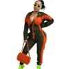 Toptan Eşofman Kadın İki Parçalı Setler Sonbahar Kış Giysileri Kıyafetler Uzun Kollu Ceket ve Pantolon Spor Dış Giyim Eşofman Jogger Takım Elbise 8650