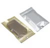 Toptan Altın / Açık Kendi Mühür Fermuarı Plastik Perakende Paket Ambalaj Çantası Fermuar Kilit Paketleme Çantaları Hang Delikli 10 Boyutlar