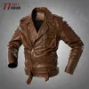 Vestes En Plein Air Hoodies En Cuir PU Tactique Veste Hommes Vintage Casual Revers Multiples Poches Manteaux Mâle En Plein Air Moto Biker Militaire Hommes Vestes 0104