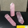 Naturalny Różowy Rose Rose Quartz Crystal Wand Point Healing Mineral Kamień dla domu Decorta