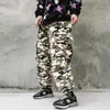 Pantalon pour hommes High Street Joggers Polaire Camouflage Cargo pour hommes Taille élastique Épissé Épais Pantalon de survêtement d'hiver Pantalon ample surdimensionné