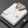 Großhandel 2023 Herbst und Winter Herren Polos 100% Baumwolle Poloshirt Langarm T-Shirt bestickt Herbst Business Casual Revers Mode Top Soft M-4XL A8618 #