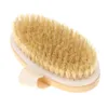 Natural Boar Brestles Dry Body Brush Wood Oval Shower Bath Borstes Exfoliating Massage Cellulitbehandling Blodcirkulation Partihandel