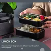 Dijkartikelen sets roestvrijstalen thermische geïsoleerde doos Bento lunchcompartimentcontainers metalen snack stapelbare container voor werkschool