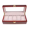 Watch Boxes 5 Slots Display Wood Storage For CASE With Lock Organiser