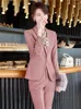 Women's Two Piece Pants Work Pantsuits OL 2 Set For Women Business Interview Uniform Slim Blazer And Pencil Office Lady Suit Female Outfits