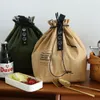 Ensembles de vaisselle sac à bento isolé large ouverture toile cordon boîte à lunch stockage école sac à main pique-nique camping accessoires de cuisine